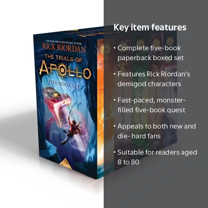 Rick Riordan, Trials of Apollo 5-Book Boxed Set, with Poster