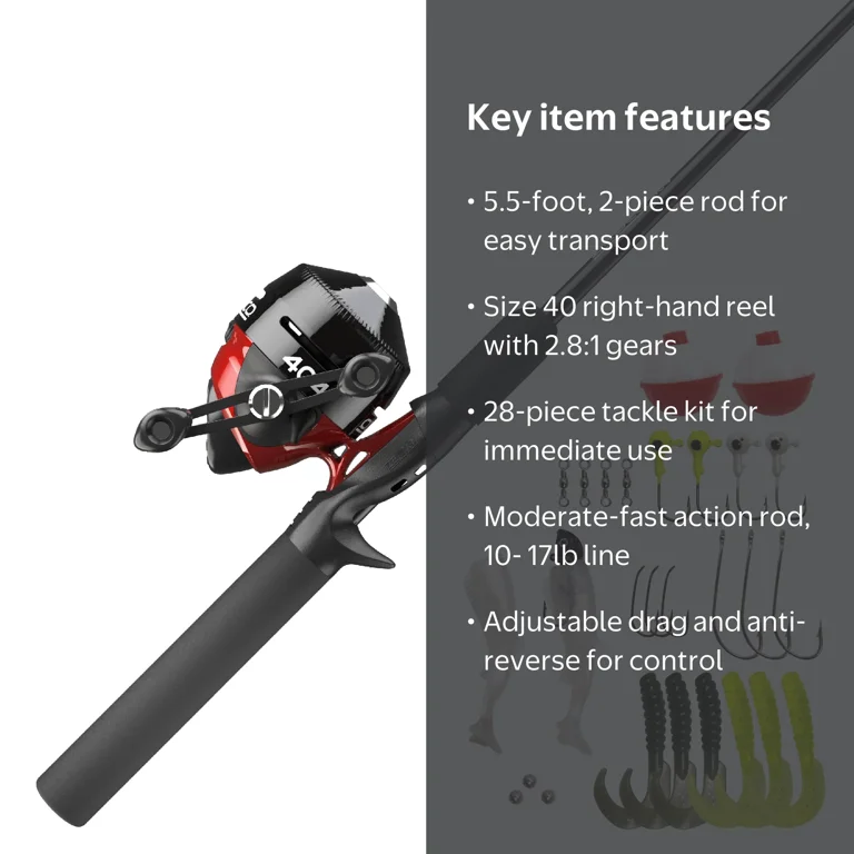 Zebco 404 Spincast Reel and Fishing Rod Combo, 5-Foot 6-Inch 2