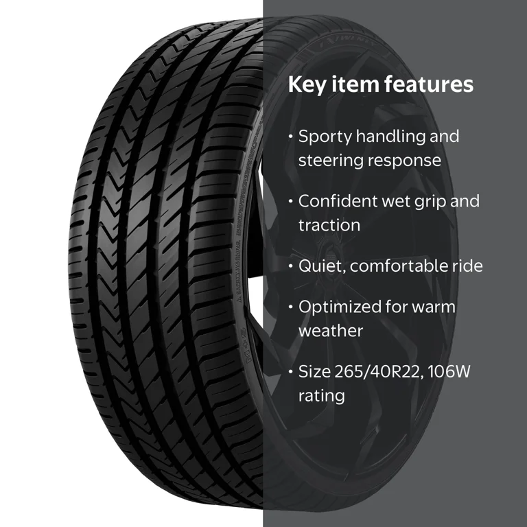 Lexani, Passenger Tire, 265/40R22, Black, 55,000 Mile Limited