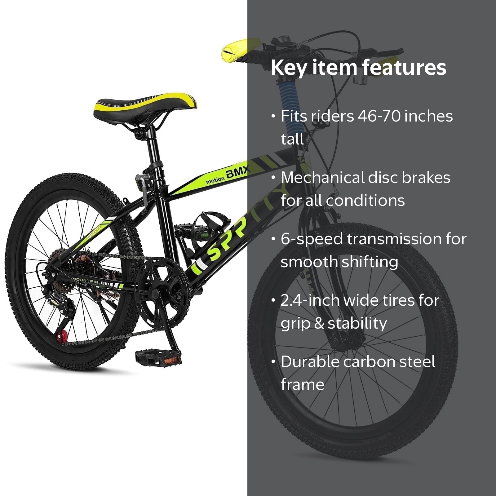 20-24 inch Bike,6-Speed Mountain Bike for Men Women Boys Girls