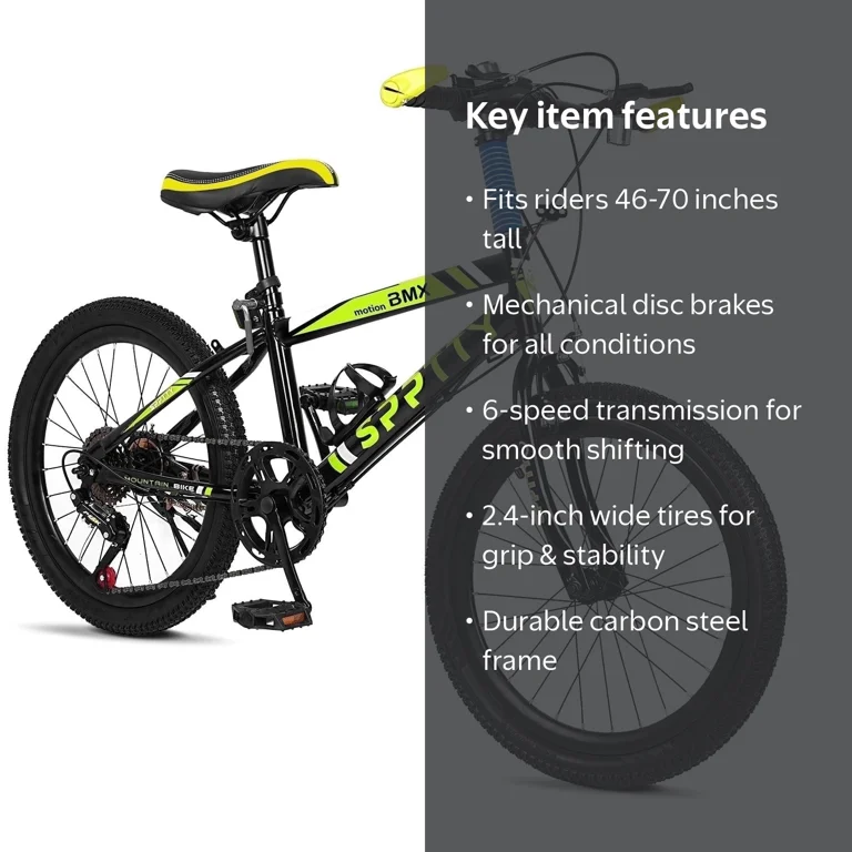 20-24 inch Bike,6-Speed Mountain Bike for Men Women Boys Girls