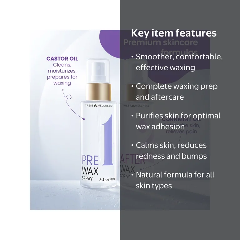 Tress Wellness Waxing Hair Removal Prep and Aftercare Kit, Pre-Wax