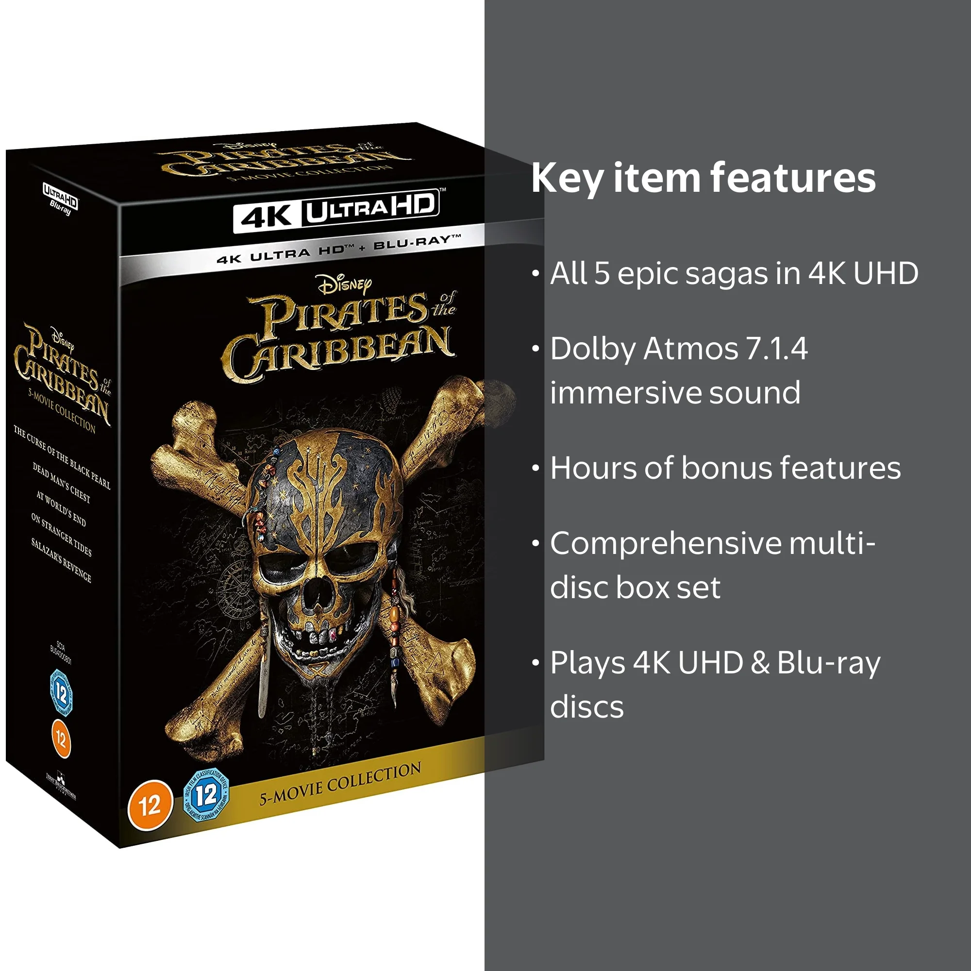 Pirates of The Caribbean 1-5 UHD Box set [UHD + Blu-ray] - Walmart.com