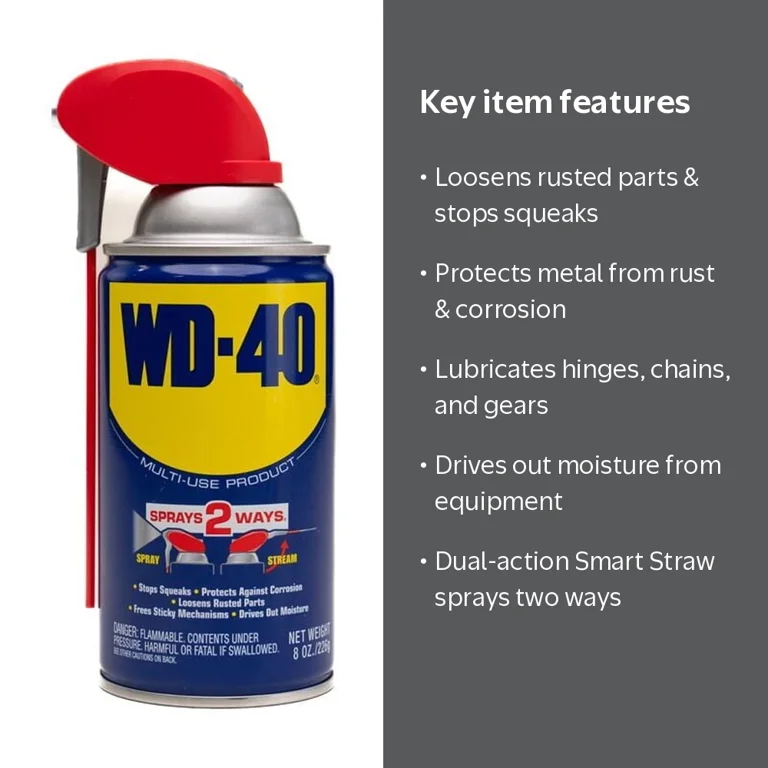 WD-40 Original Formula, Multi-Use Spray 8 OZ, Stops Squeaks