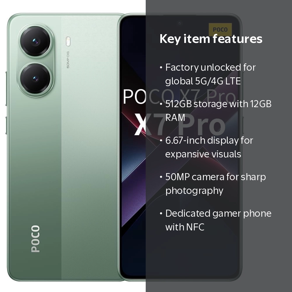 Xiaomi Poco X7 PRO 5G + 4G LTE for Tmobile Mint Tello & Global