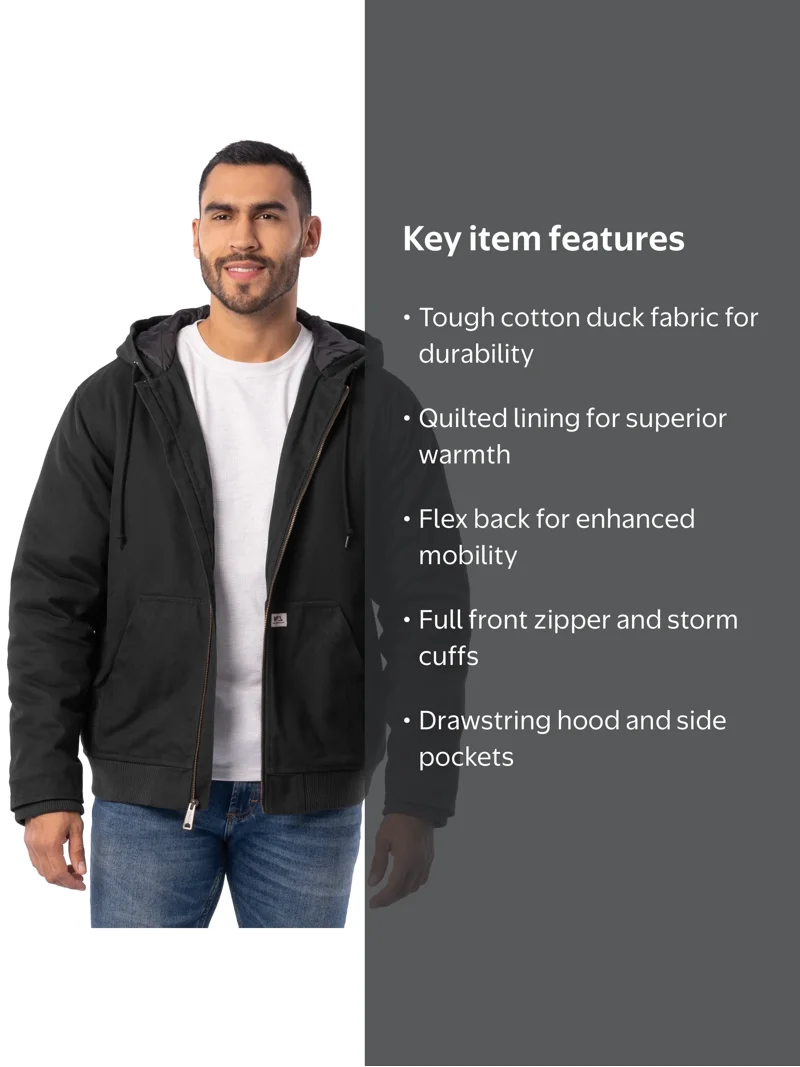 Wells Lamont Men's Workwear Insulated Duck Quilted Lined Full Zip