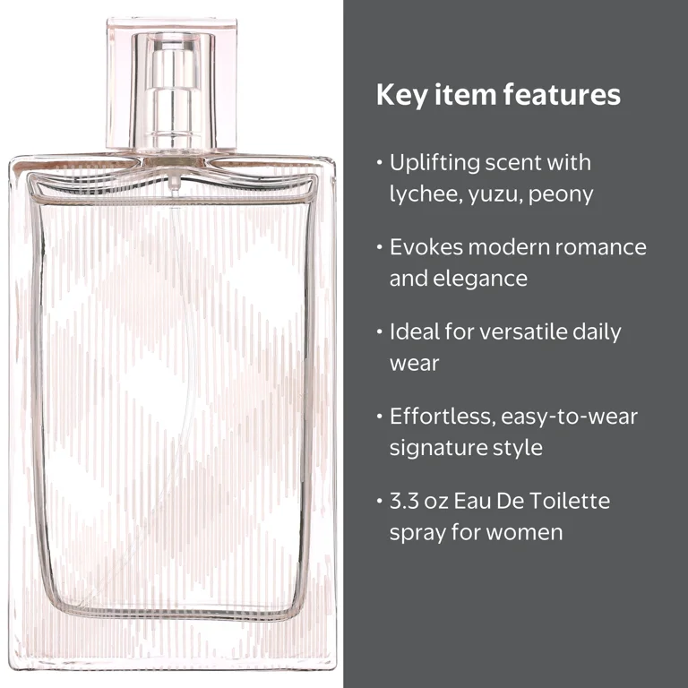 Burberry Brit Sheer Eau De Toilette Spray, 3.3 oz, Perfume for