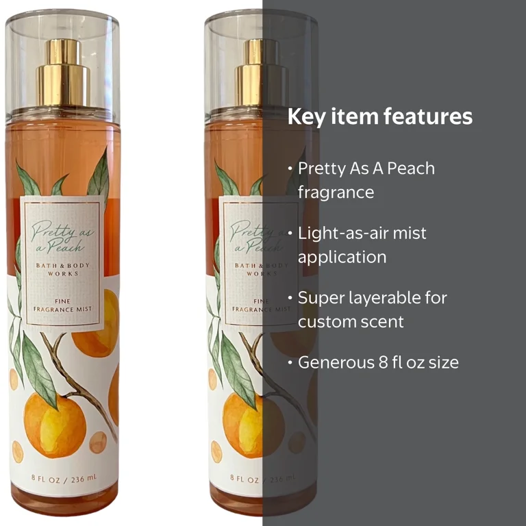Bath & Body Works Pretty As A Peach Fragrance Mist Set, 8 fl oz