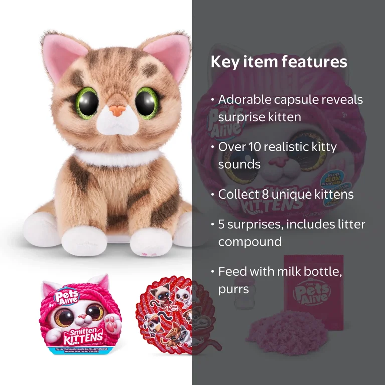 Pets Alive Smitten Kitten, Purple Capsule, 5 Surprises, Glowing