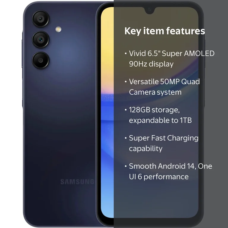 Samsung, Galaxy A15 5G Cell Phone, Blue, 128GB, Unlocked - Walmart.com