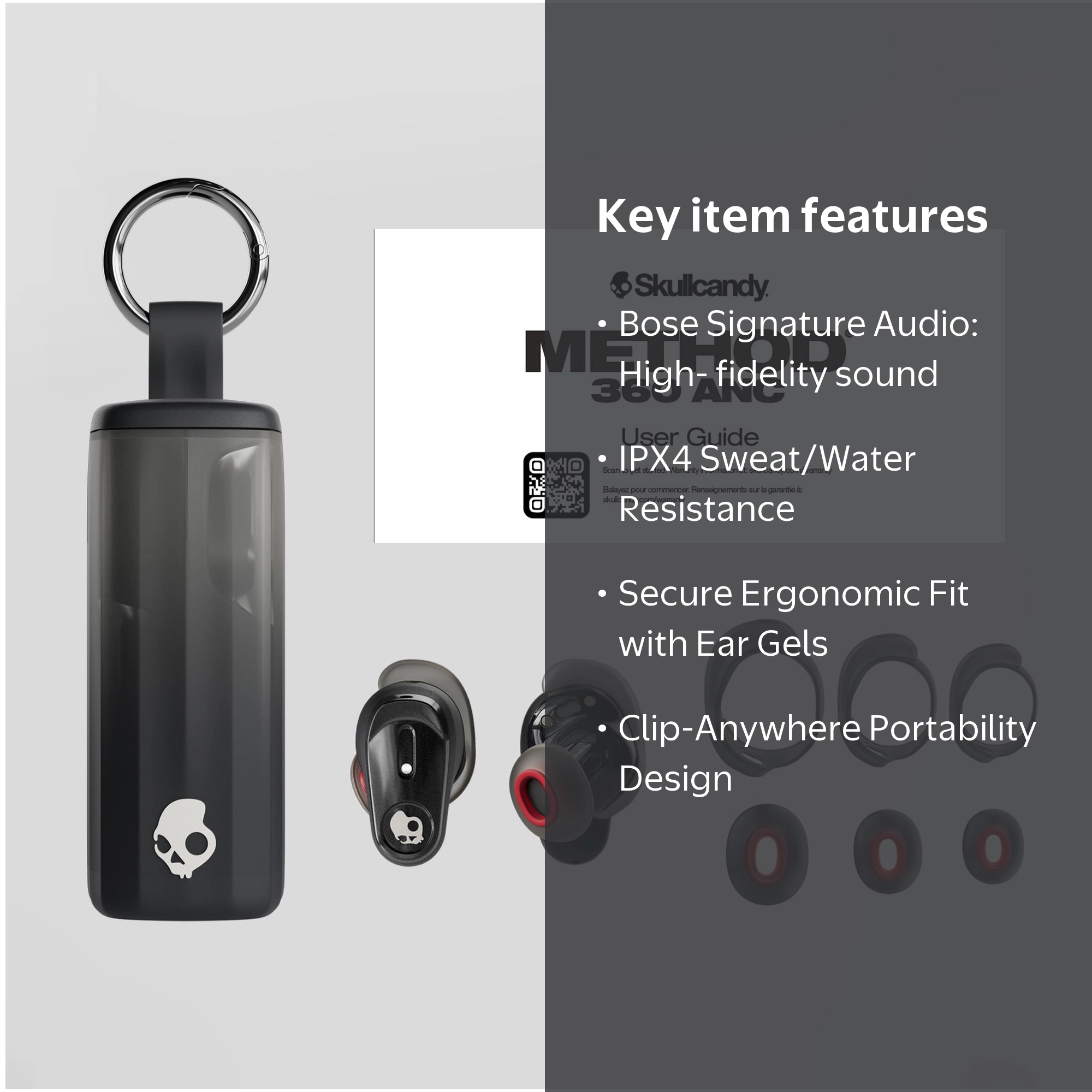 Skullcandy Method 360 ANC XT True Wireless in-Ear Earbuds, Plasma