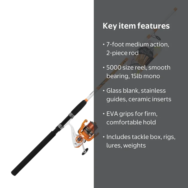 Tsunami Rigged N Ready Spinning Fishing Combo 7' Medium – 2-Piece