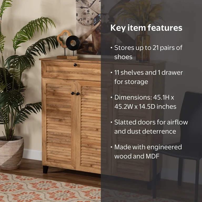 Baxton Studio Coolidge Modern and Contemporary Oak Brown Finished