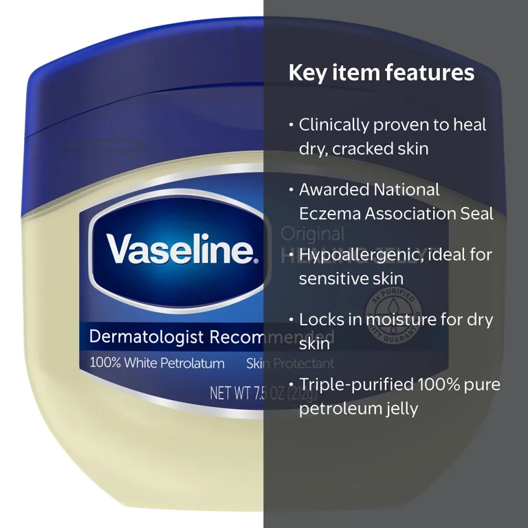 Vaseline, Petroleum Jelly, 7.5 oz, Original Skin Protectant
