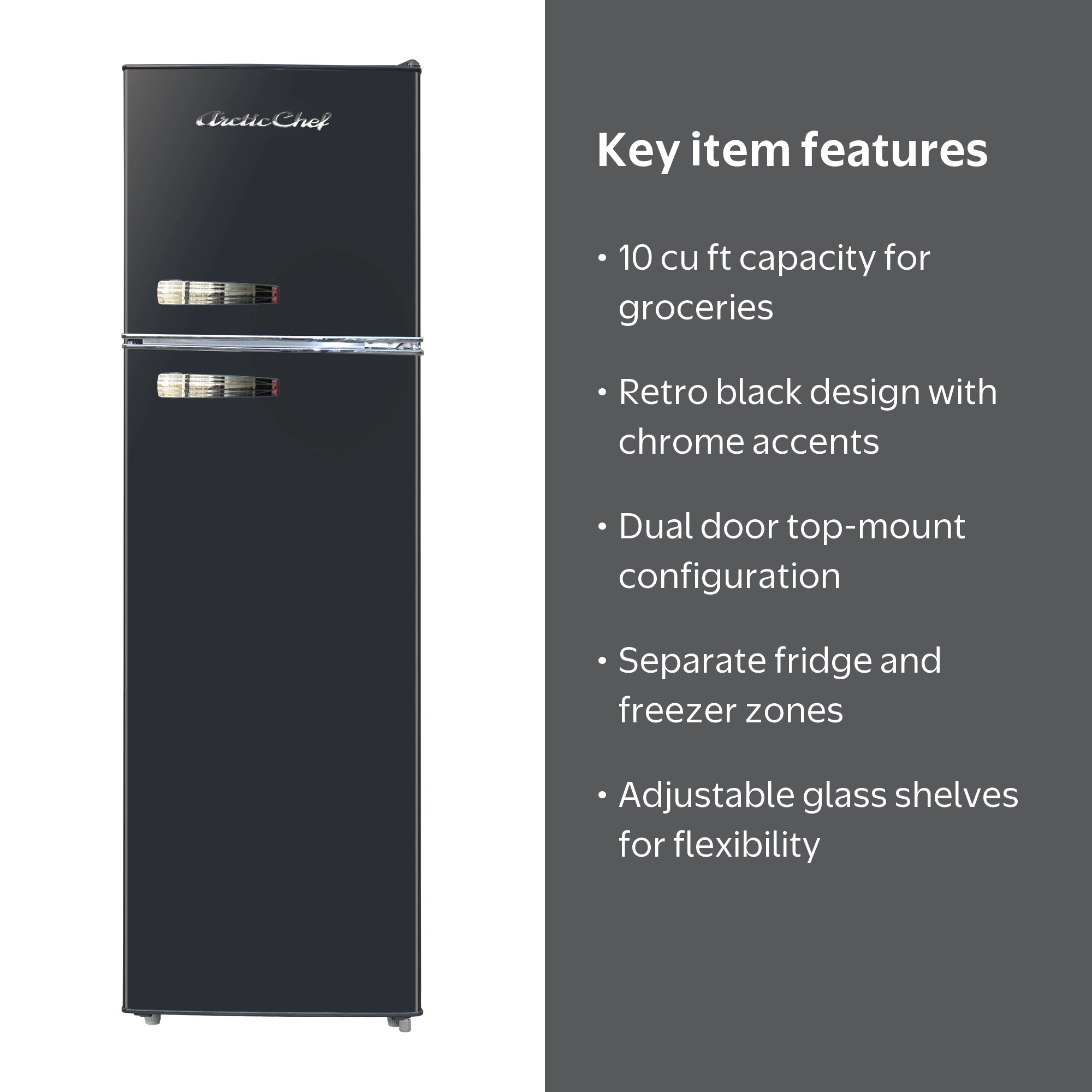 Arctic Chef 10 Cu. ft. Retro Refrigerator, Top Mount Apartment