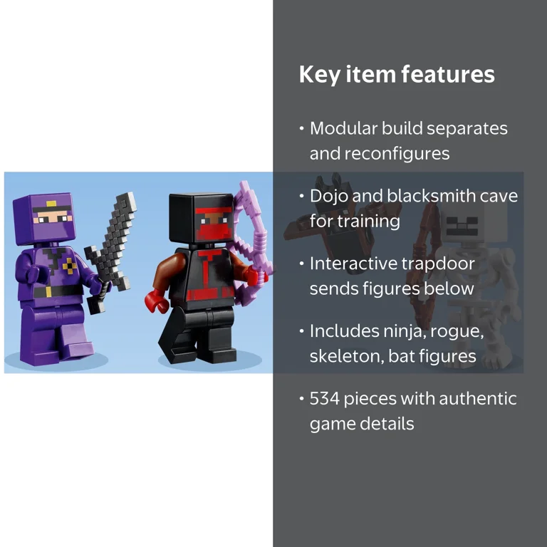 LEGO Minecraft Versatile House and Cave Toy Building Set, Training