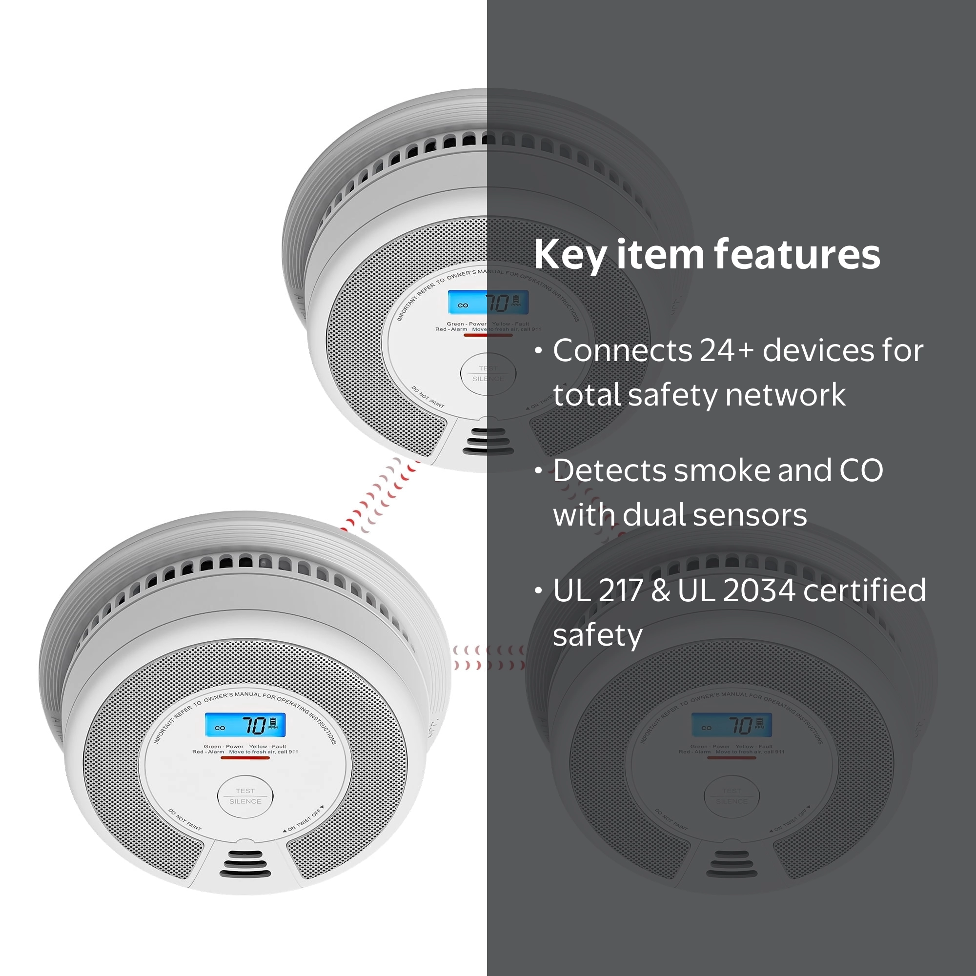 X-Sense, Wireless Smoke and CO Detector Combo, SC07-W, 10-Year