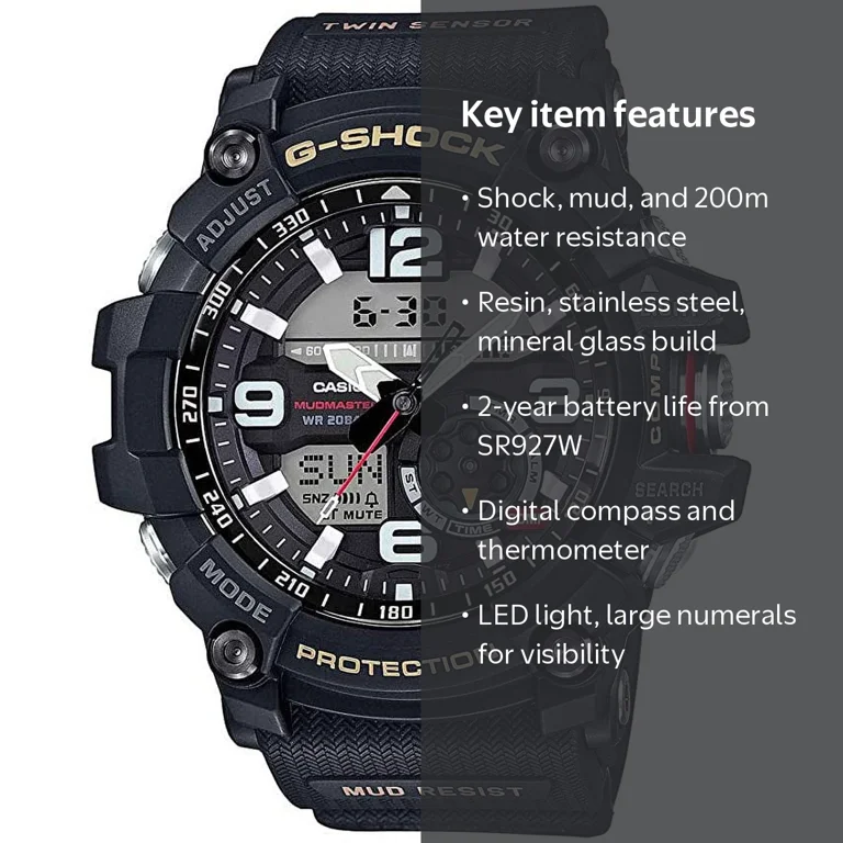 Casio G-Shock Men's GG-1000-1A Mudmaster Watch, Black Band