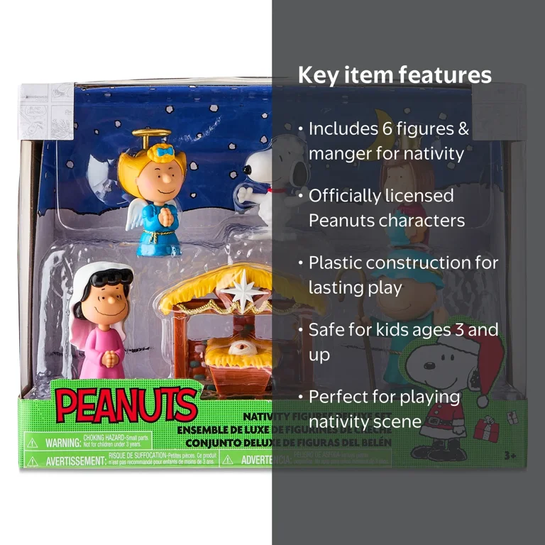 Peanuts, Nativity Scene, Includes Charlie Brown, Snoopy, 10.5