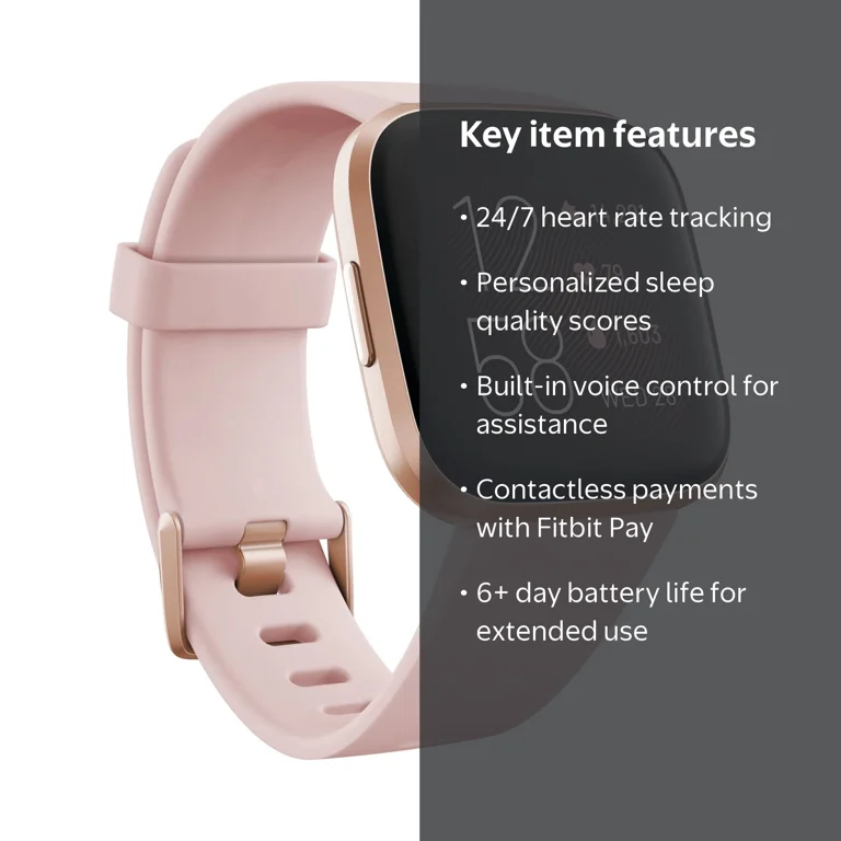 その他 fitbit Versa 2 Fitbit Versa 2 Health & Fitness Smartwatch - Petal/Copper Rose