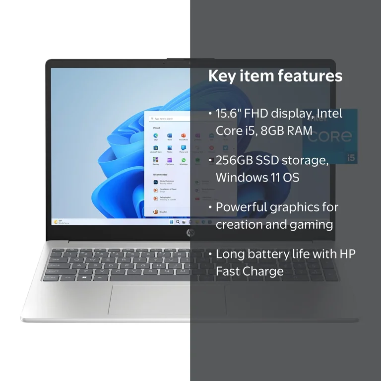 HP 15.6 inch Windows Laptop Intel Core i5-1235U 8GB RAM 256GB SSD