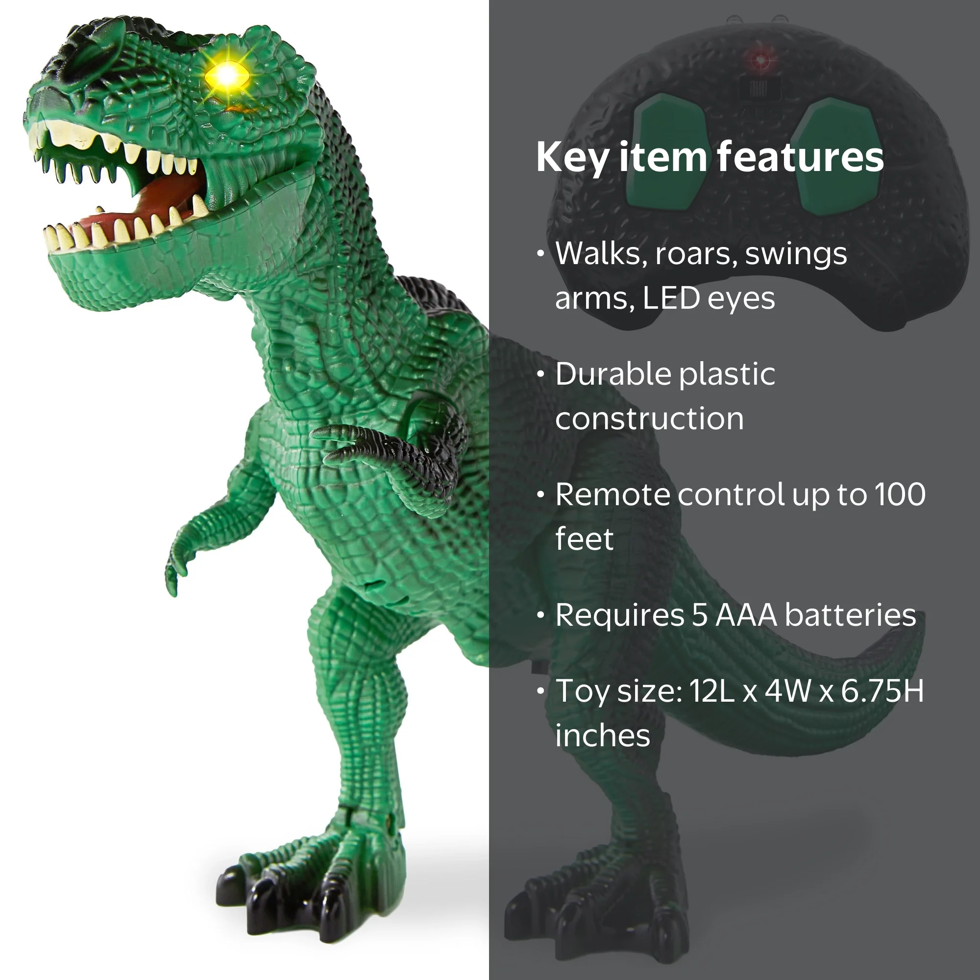 Best Choice Products Remote Control Dinosaur Toy, LED Eyes