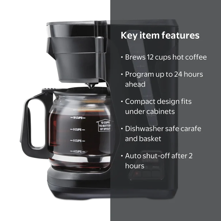 Proctor Silex Front Fill 12-Cup Programmable Drip Coffee Maker
