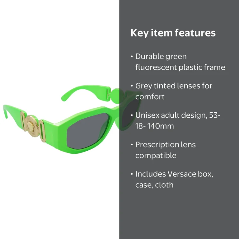 Versace Unisex Geometric Sunglasses VE4361 531987 53 in Gray Shade