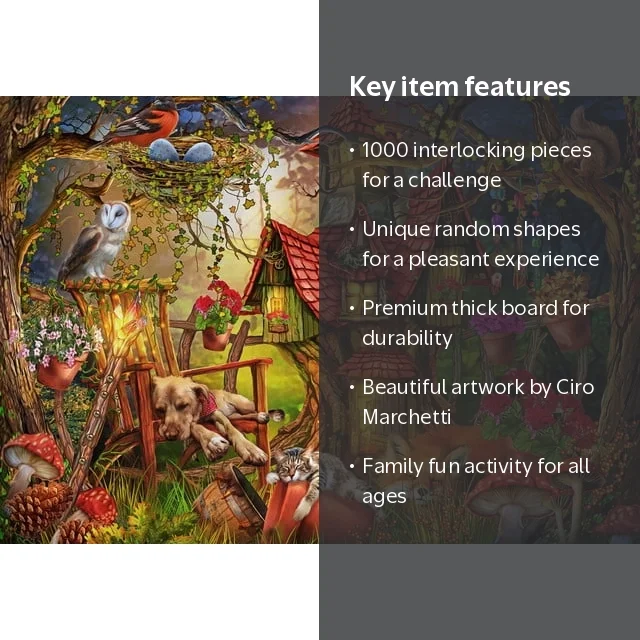 Vermont Christmas Company 1000-Piece Woodland Snooze Jigsaw Puzzle