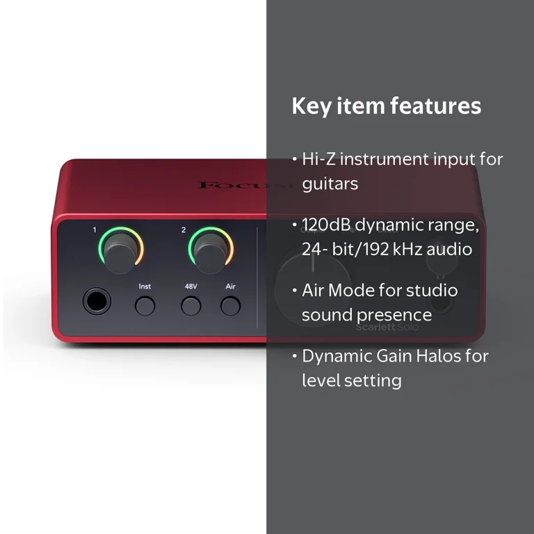 Focusrite Scarlett Solo 4th Gen Studio Recording USB Audio