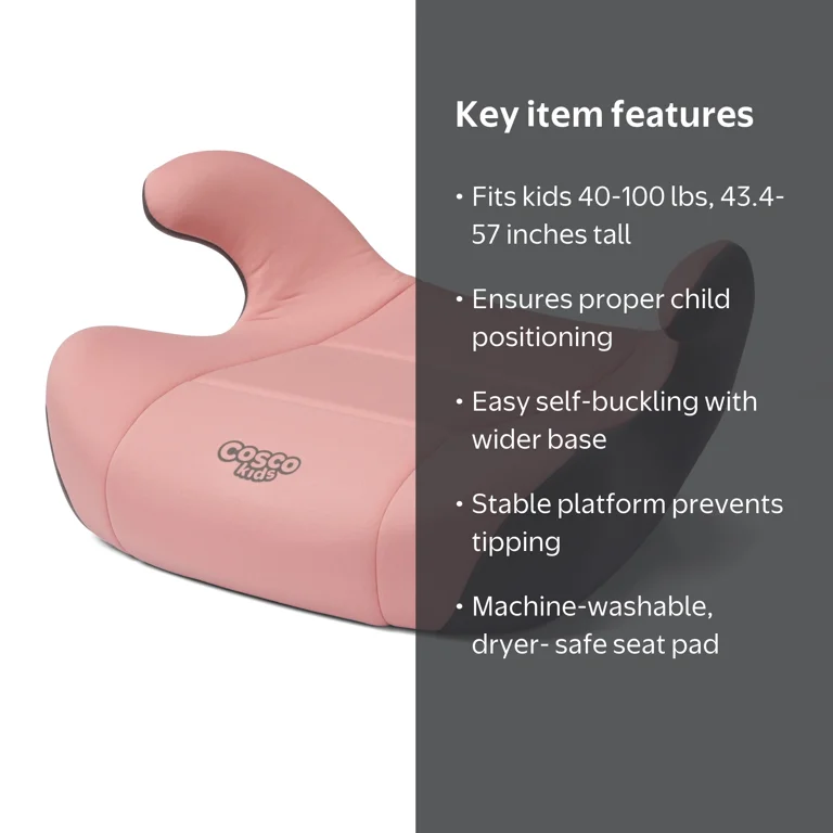 Cosco Rise LX Kids Booster Car Seat, Cameo Rose