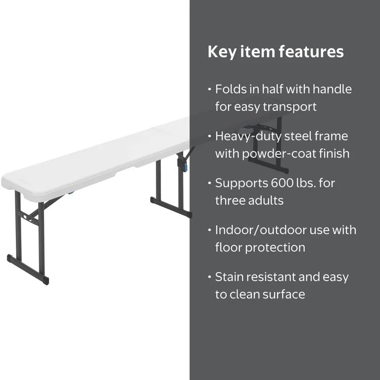 WHAT WE WANT WWW_FBFOOTSTAND ① Free Shipping! Mainstays 6 Foot Fold-in-Half Bench, Steel Frame