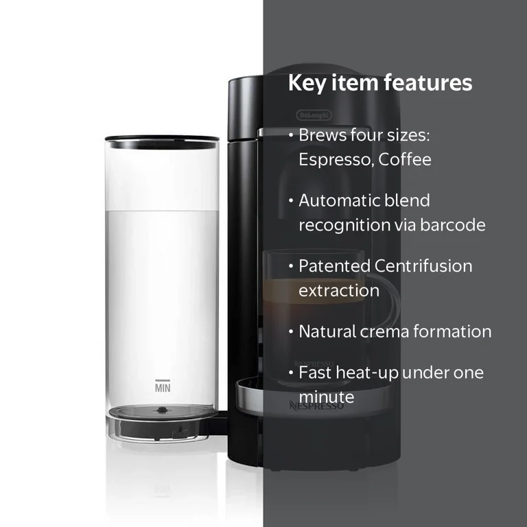 Nespresso Vertuo Plus Deluxe Coffee & Espresso Machine, 4 Cup