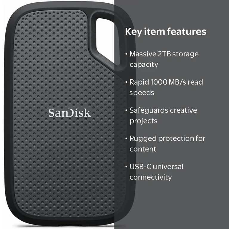 SanDisk 2TB Extreme External Solid State Drive for IOS Devices