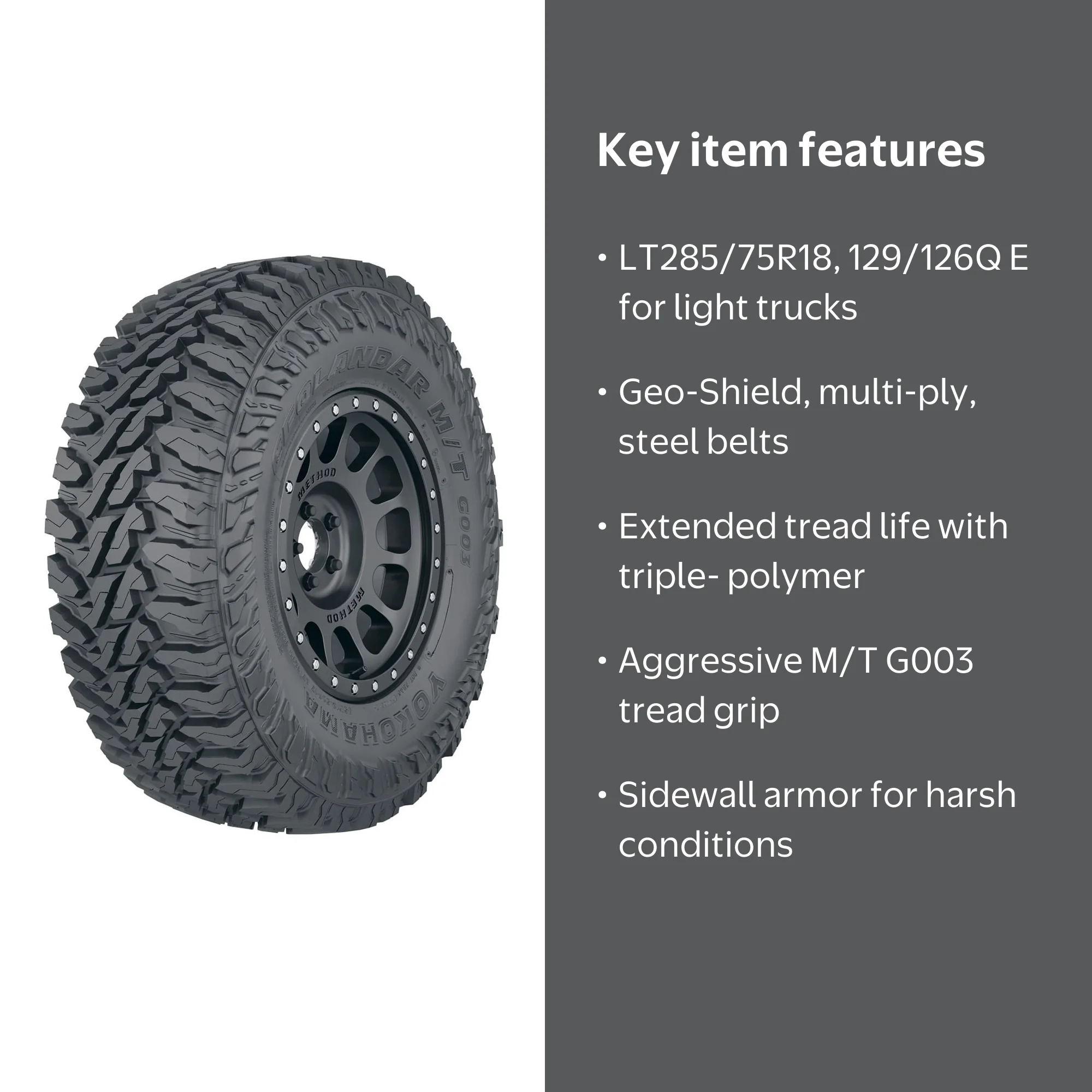 Yokohama Geolandar M/T G003 285/75R18 - Off-Road Truck Tire