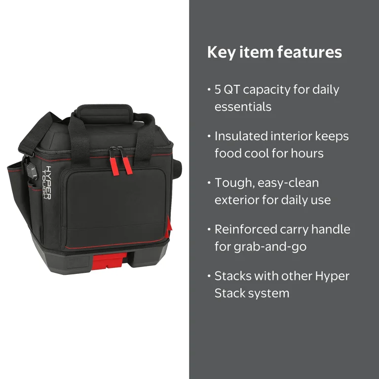 Hyper Tough Hyper Stack Half Size Cooler Bag with Carry Handle, 5