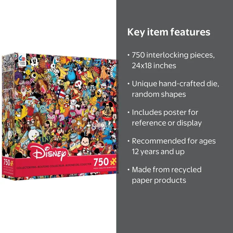 Ceaco - Disney Collections - Pins - 750 Piece Interlocking Jigsaw