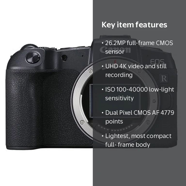 Canon EOS RP Mirrorless Digital Camera - 26.2 MP Full-Frame, Lens