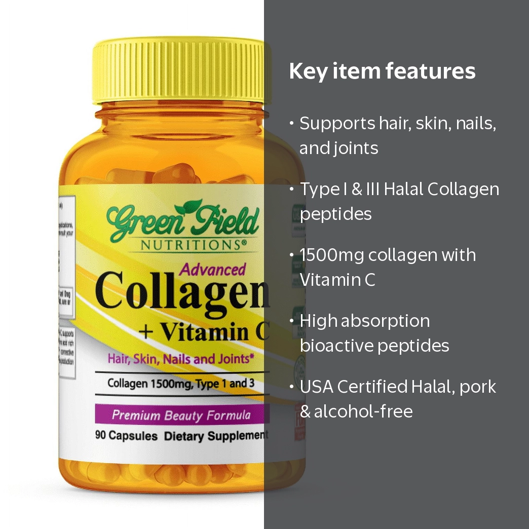 Greenfield Nutritions Halal Collagen & Vitamin C - Hair, Skin