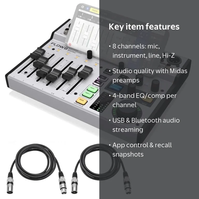 Behringer FLOW 8-Input Digital USB Audio Mixer with Bluetooth