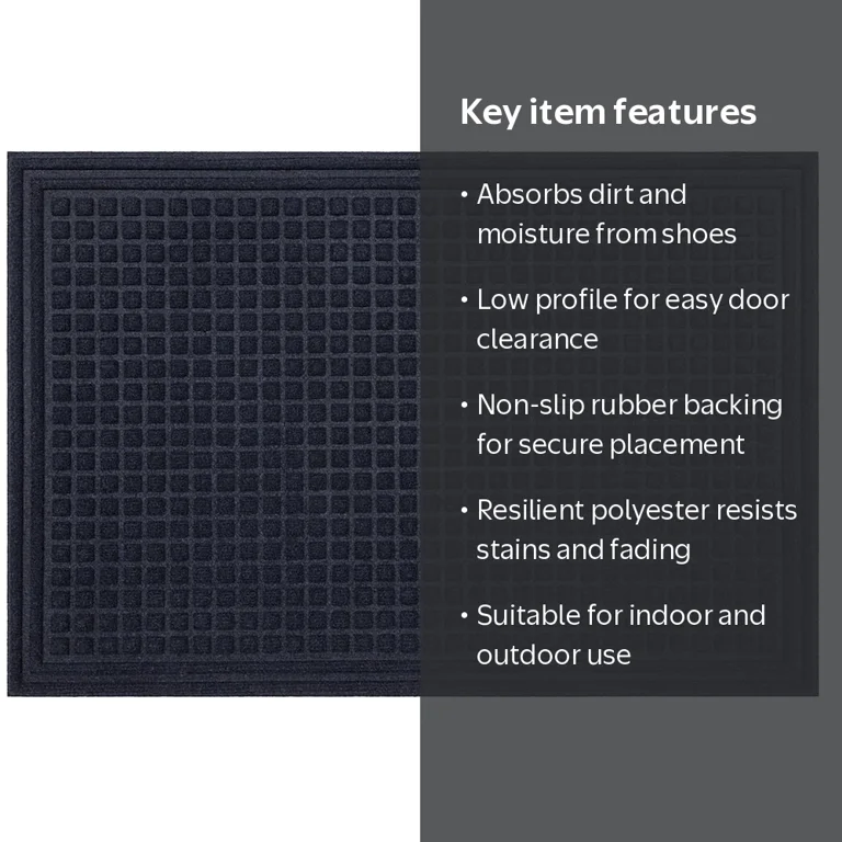 Mohawk Home Waffle Grid Impressions Door Mat - Blue - Non-Slip