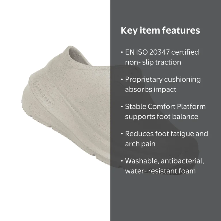 Ales Grey Non Slip Work Shoes for Men and Women, Slip Resistant