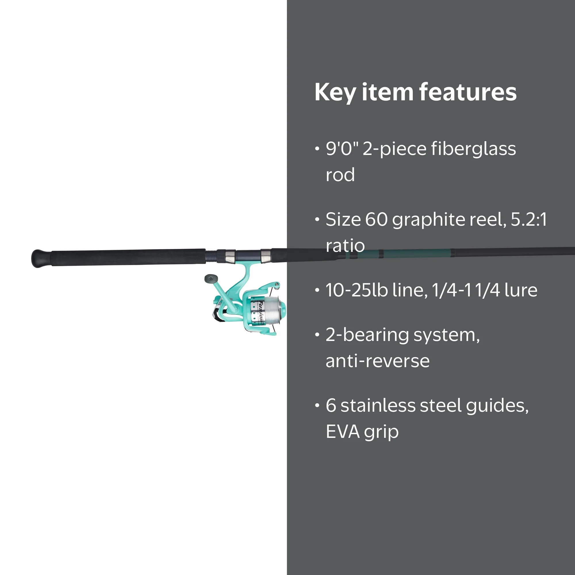 berkley fusion smooth & strong spinning combo rod and reel Spincast making it that much easier to grab and go on your next fishing adventure! Berkley Fusion Spinning Combo, 9'