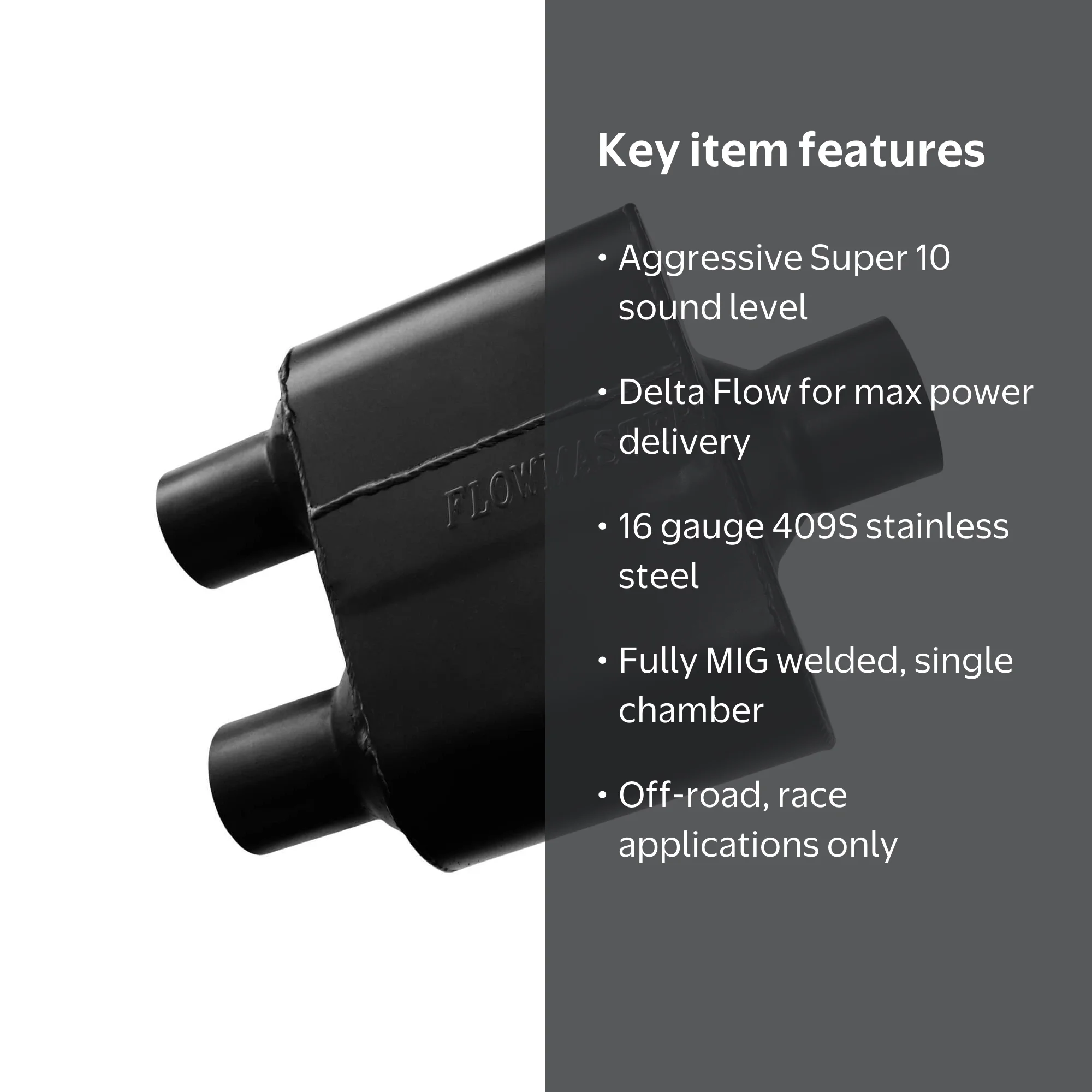 Flowmaster 8425152 Super 10 Muffler 409S - 2.50 Center In / 2.25