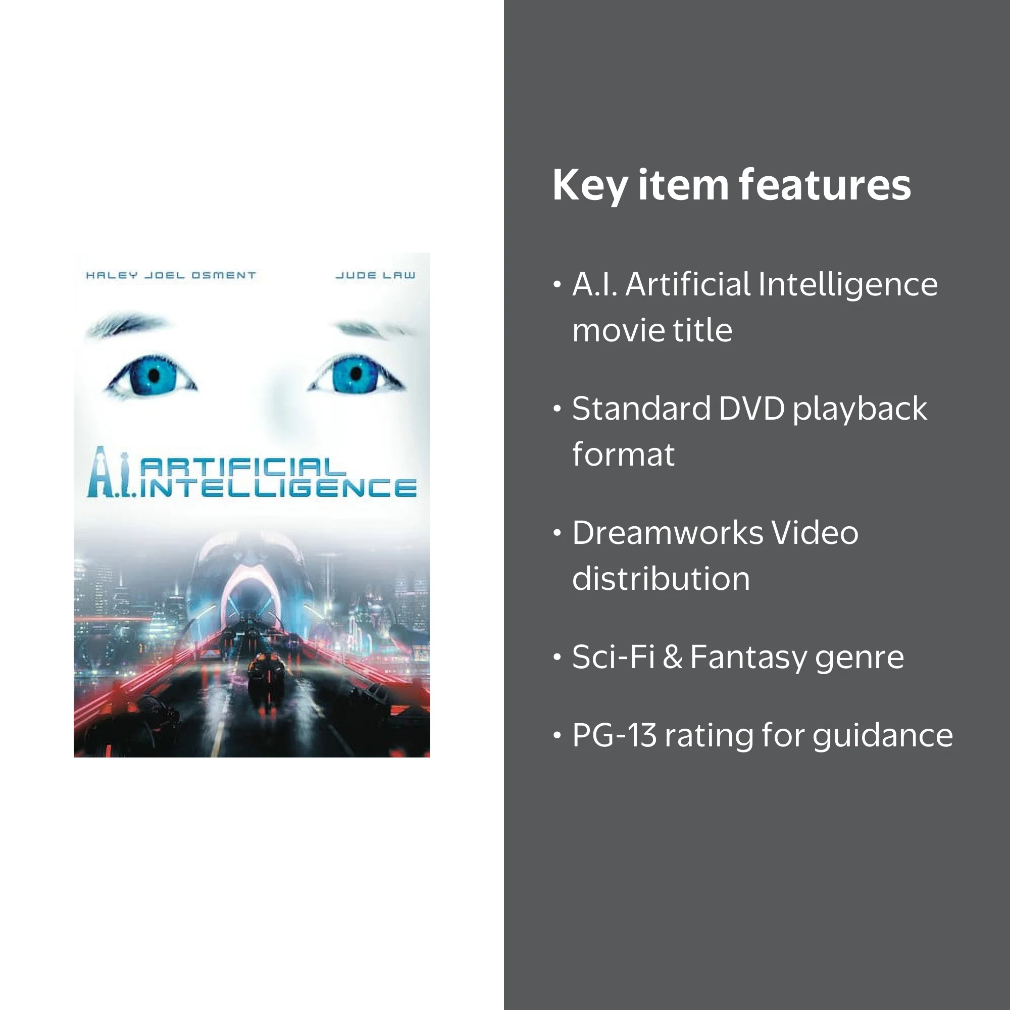 A.I. Artificial Intelligence (DVD), Dreamworks Video, Sci-Fi