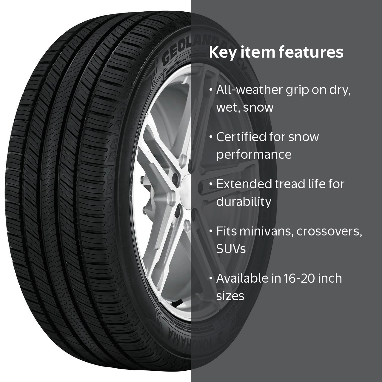 Yokohama Geolandar CV G058 All Season Tire, 225/55R19 99V BW