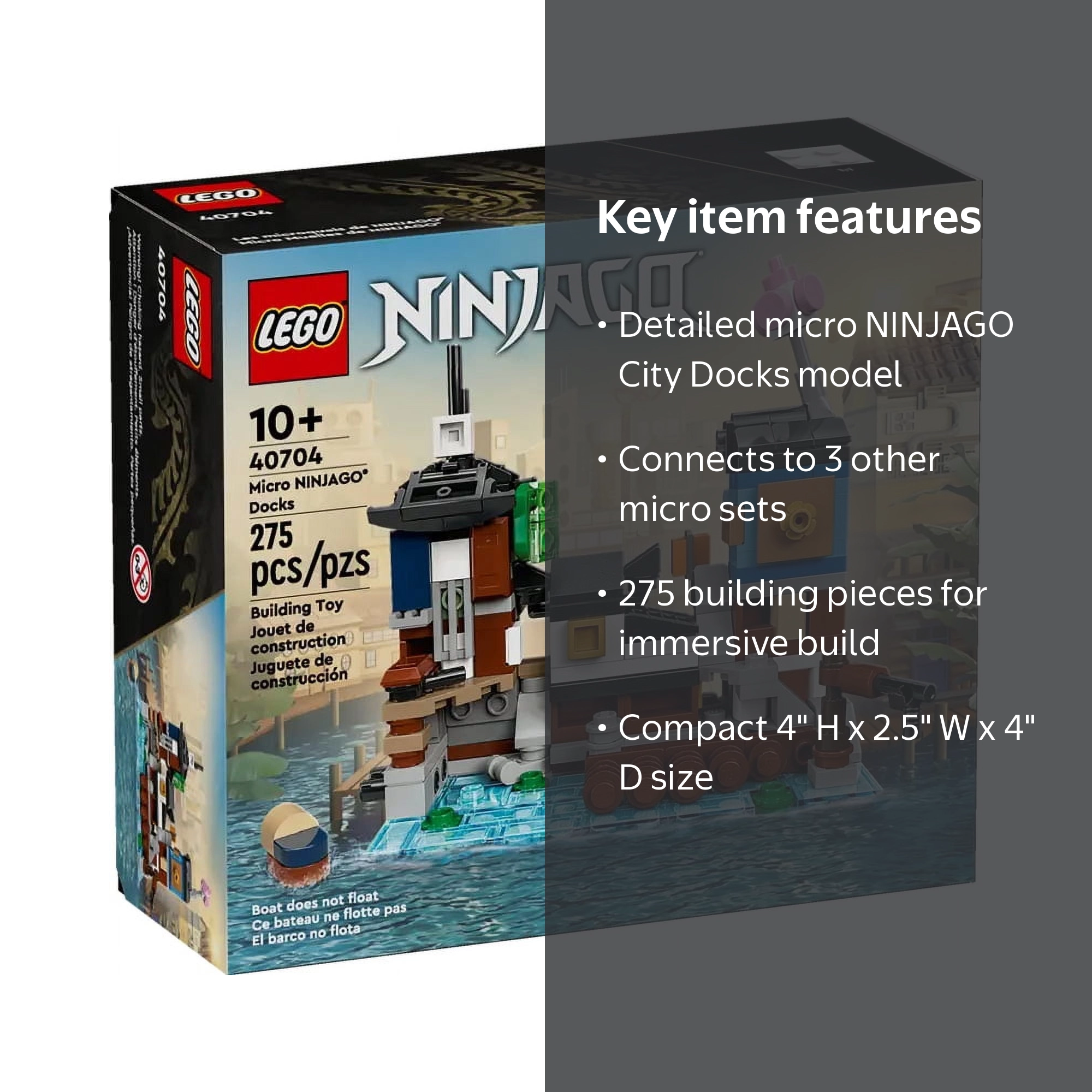 LEGO, Micro Docks Building Set, 40704, Micro NINJAGO City Docks