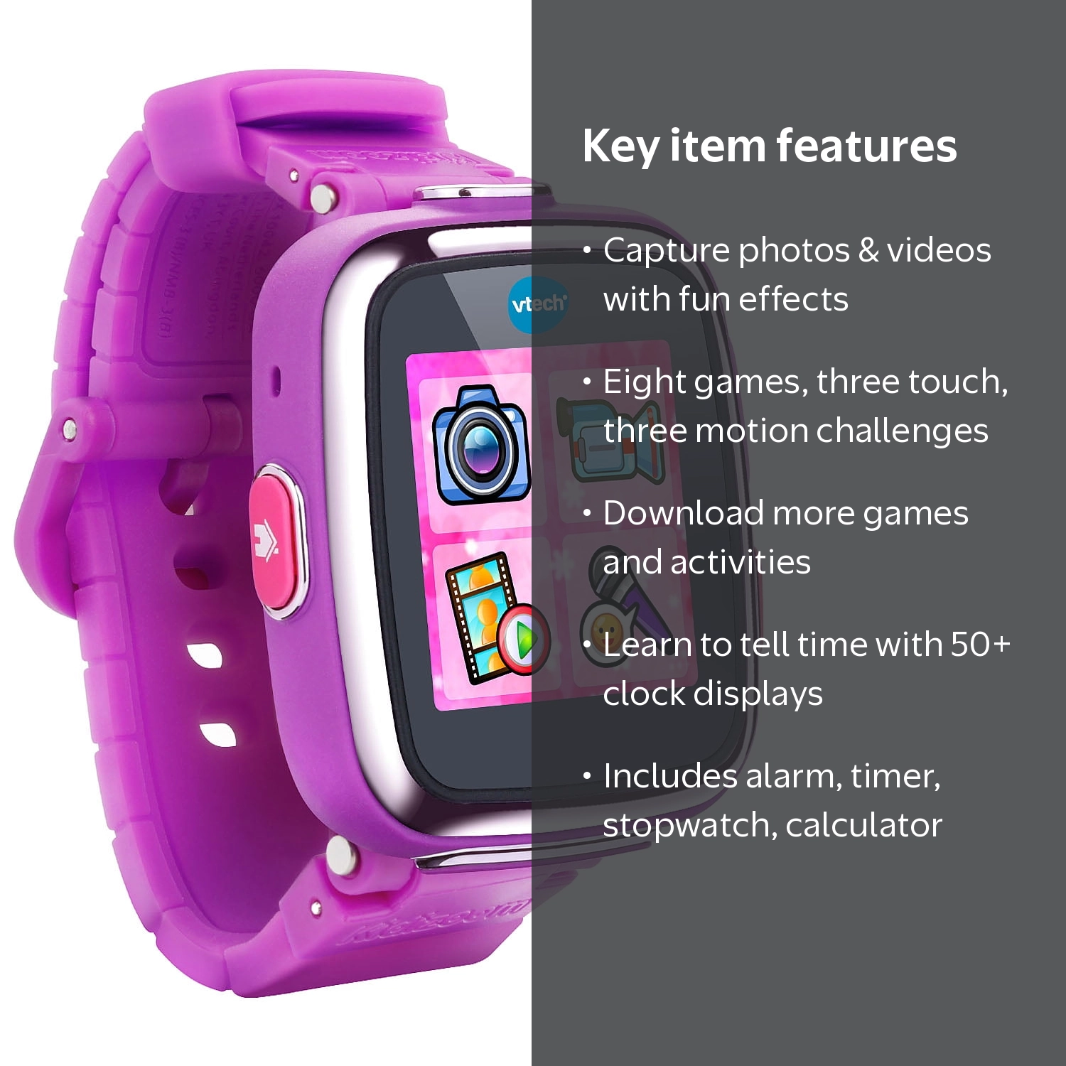 VTech, Kidizoom Smartwatch DX, One Size, Vivid Violet - Walmart.com