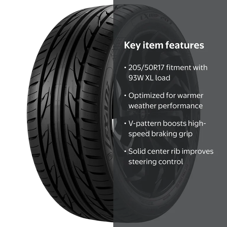 Lexani, Passenger Tire, 205/50ZR17 93W XL, All Season, Black