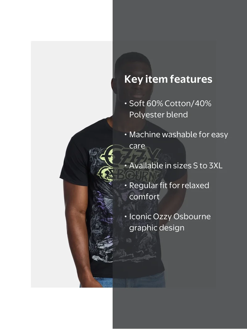 Ozzy Osbourne Men's and Big Men's Ozzy Has Wings Graphic Tee